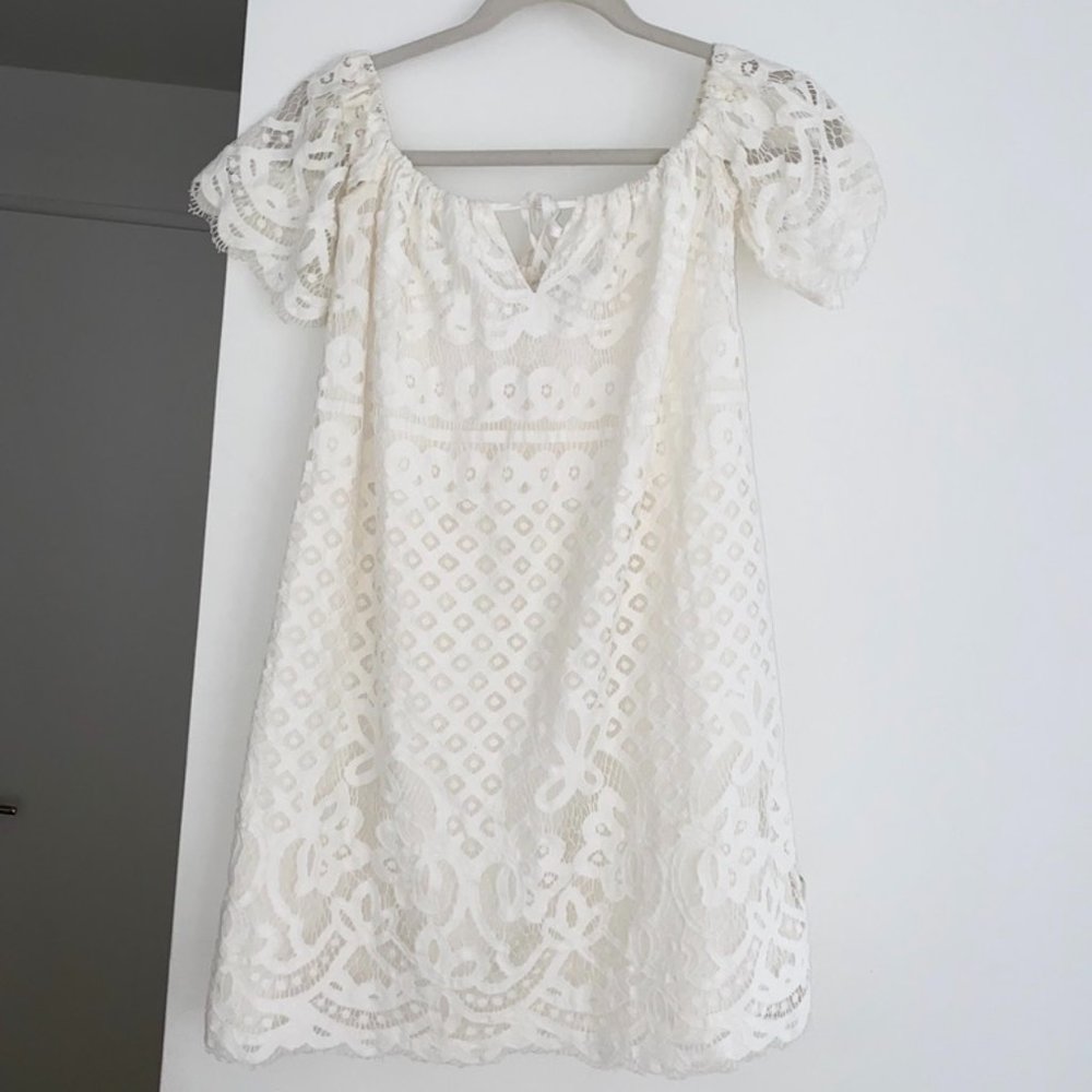 Lucy Paris White Lace Mini Dress